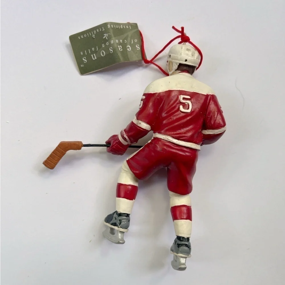 Seasons of Cannon Falls • NWT Red White 5 Hockey Player Ornament